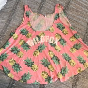 Wildfox Top pink pineapple palace tank
